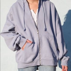 Brandy Christy periwinkle baby blue zip up hoodie